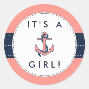 Stickers de Baby shower d'Ancres nautiques - C'est