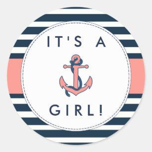 Stickers de Baby shower d'Ancres nautiques - C'est