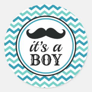 Stickers de Baby shower de moustache Little Man - 