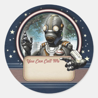 Stickers de balise de nom de robot convivial