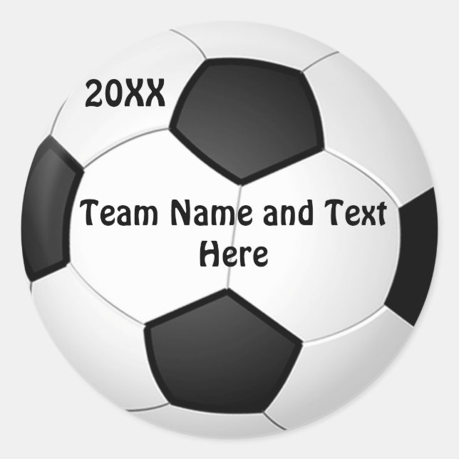 Stickers de balle de football PERSONNALISÉ NOM, AN (Devant)