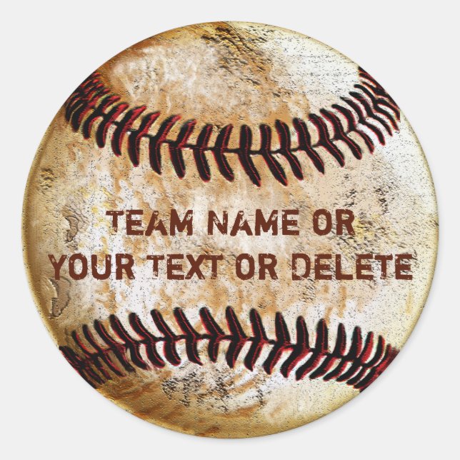 Stickers de baseball personnalisés avec VOTRE TEXT (Devant)