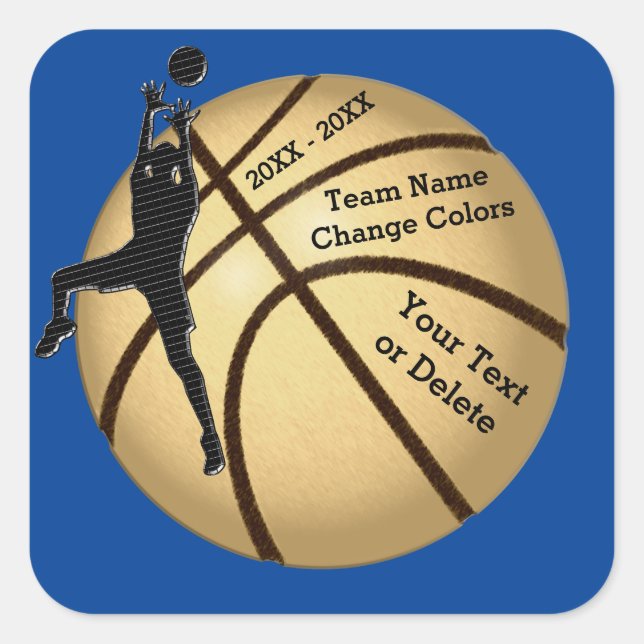 Stickers de basket dans VOS COULEURS et 3 TEXTE (Devant)