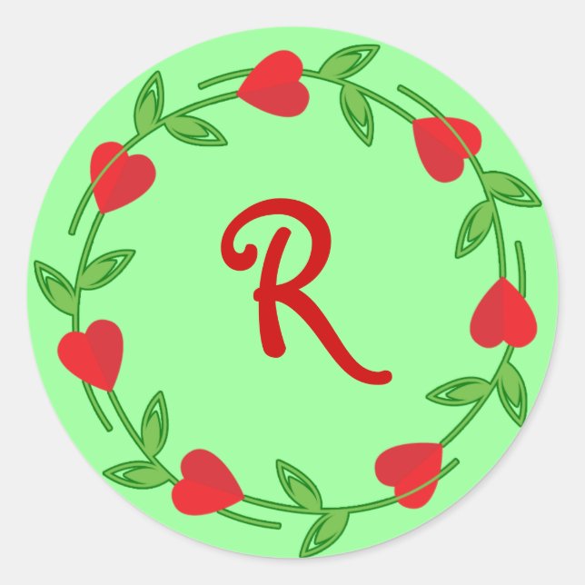 Stickers de bordure Coeur au monogramme (Devant)