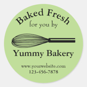 Stickers de boulangerie personnalisée Whisk pour a