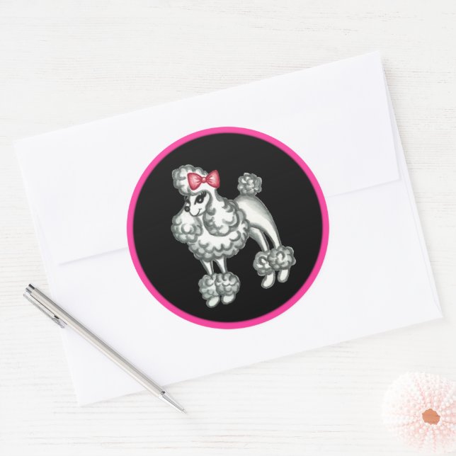 Stickers de caniche français rétro (Enveloppe)