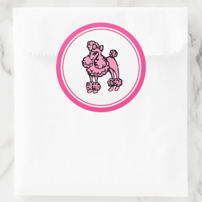 Stickers de caniche français rose rétro (Sac)