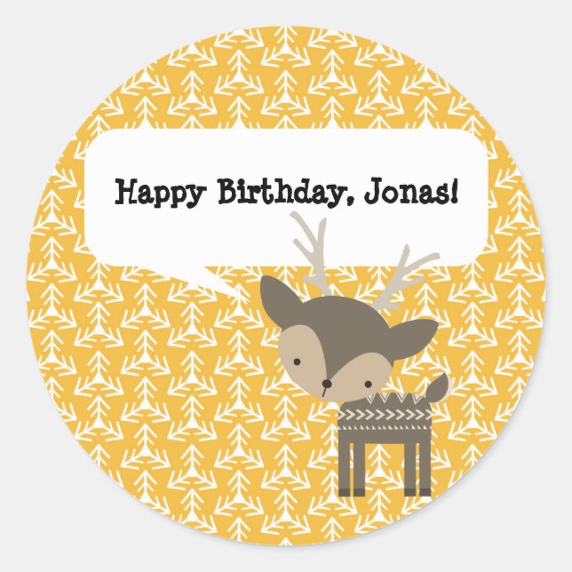 Stickers de cerfs personnalisés mignons animaux en (Devant)
