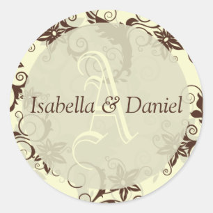 Stickers de chambre de mariée Monogramme Mariage