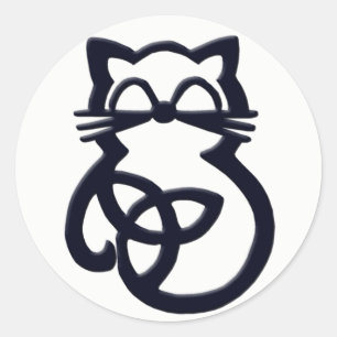 Stickers de chat celtique de noeud de trinité noir