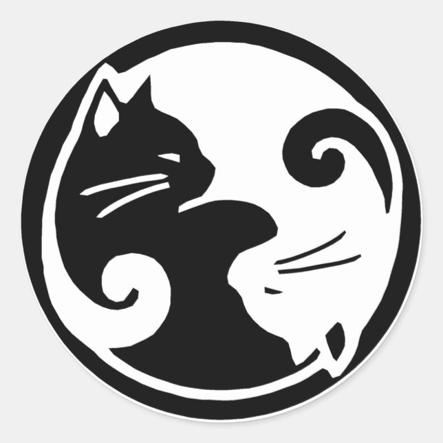 Stickers de chats Yin Yang (Devant)