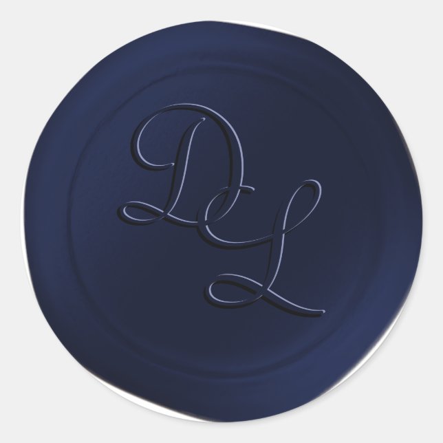 Stickers de cire de monogramme Kennedy Blue 2 (Devant)