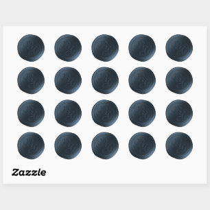 Stickers de cire double monogramme bleu minuit