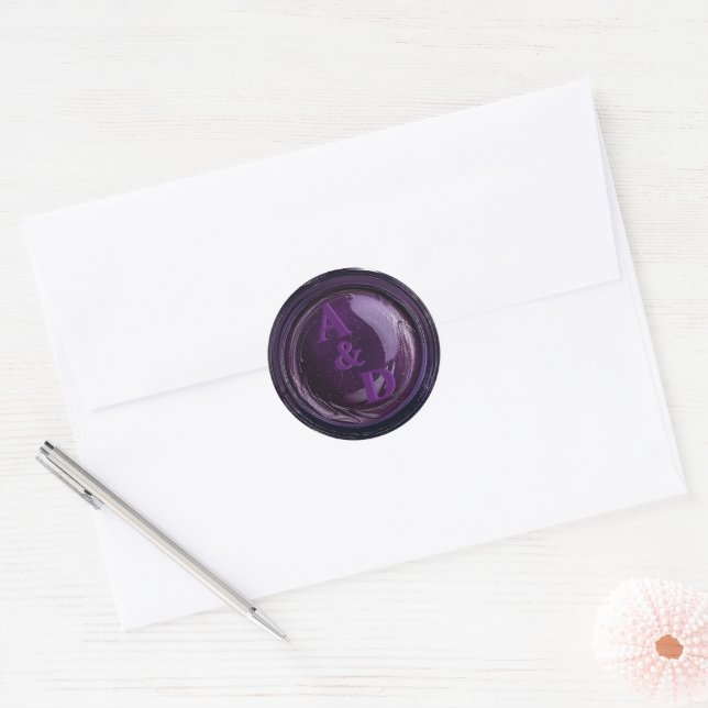 Stickers de cire violet violet élégant (Enveloppe)