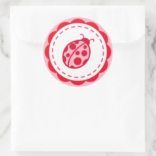 Stickers de coccinelle rose et rouge