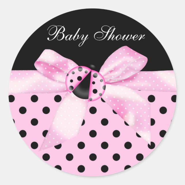 Stickers de coccinelle rose noire (Devant)