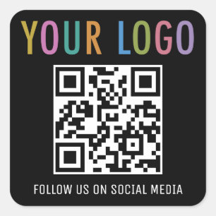 Stickers de code QR des médias sociaux avec logo n