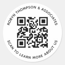 Stickers de code QR rond Personnalisé Business Bla