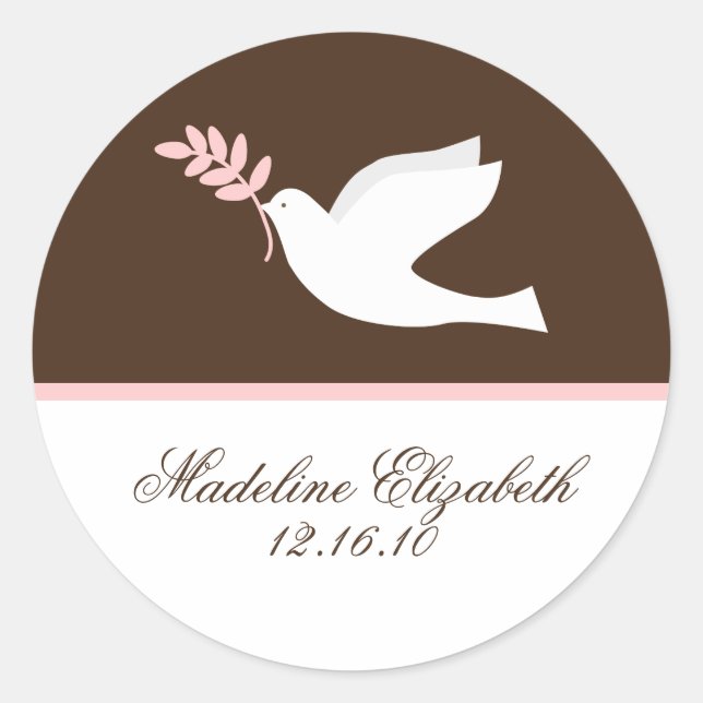 Stickers de colombe rose (Devant)