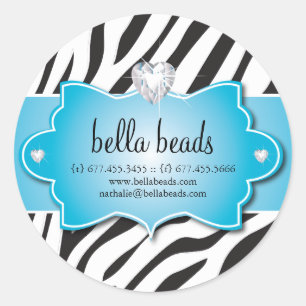 Stickers de concepteur de bijoux Blue Zebra