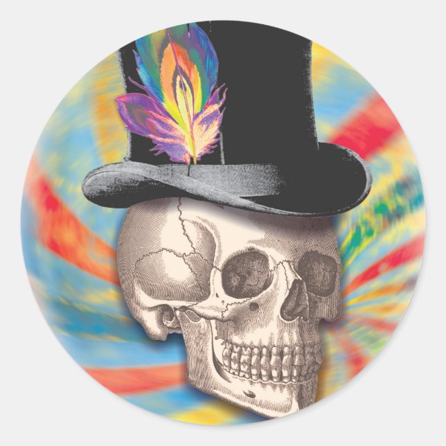 Stickers de crâne psychédélique du chapeau supérie (Devant)
