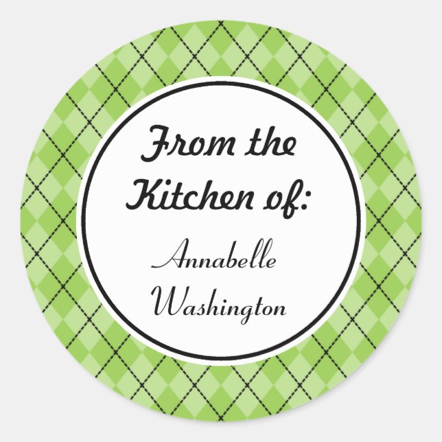 Stickers de cuisine verte personnalisée (Devant)