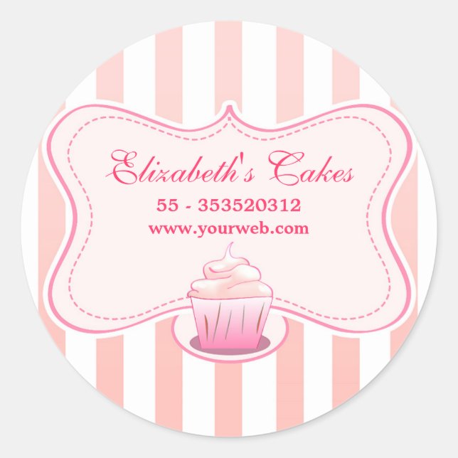 stickers de cupcake au lait rose (Devant)
