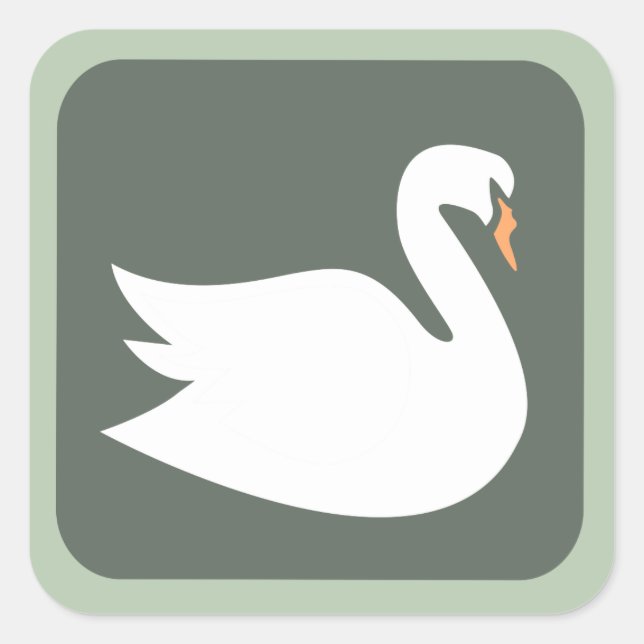 Stickers de cygne rétro (Devant)