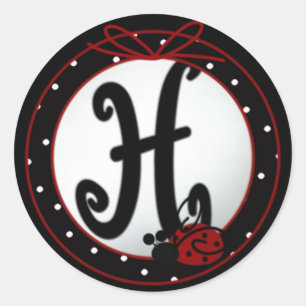Stickers de début H rond Ladybug