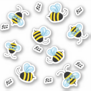 Stickers de décal d'abeille à miel bourdonnants
