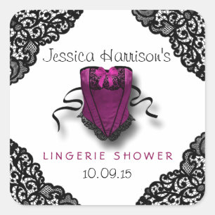 Stickers de douche en dentelle rose et noire