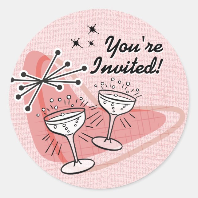 Stickers de douche Fiançailles Fab Fifties Mariage (Devant)