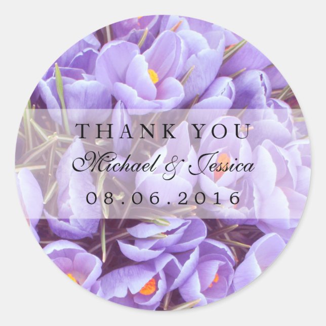 Stickers de Étiquette de Merci de lavande violette (Devant)