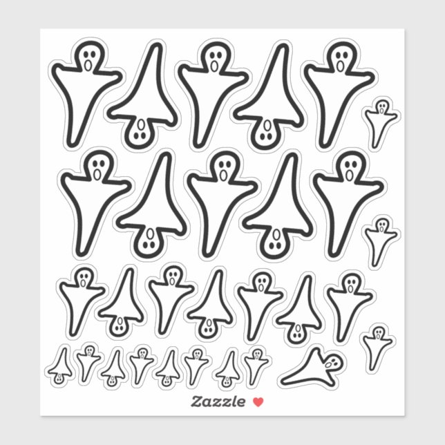Stickers de fantôme d'Halloween éffrayants et de t (Feuille)