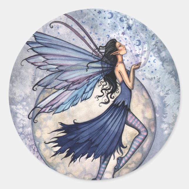 Stickers de fées bleues de minuit par Molly Harris (Devant)
