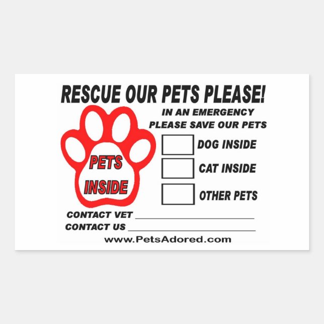 Stickers de fenêtre Secourt pour animaux de compag (Devant)