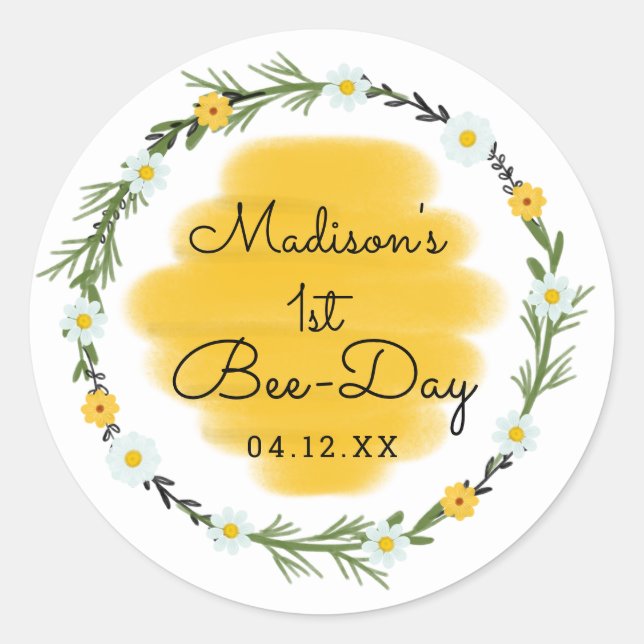 Stickers de fête d'anniversaire | 1er Jour des abe (Devant)