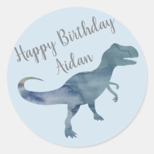 Stickers de fête d'anniversaire Blue Dinosaur
