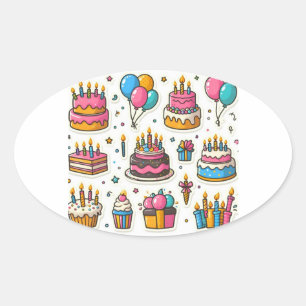 Stickers de fête d'anniversaire colorés"