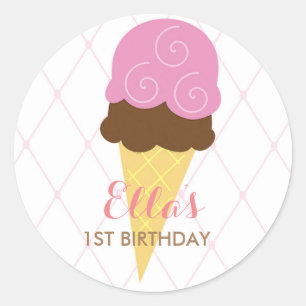 Stickers de fête d'anniversaire de la crème glacée