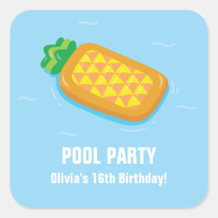 Stickers de fête d'anniversaire de la piscine d'an
