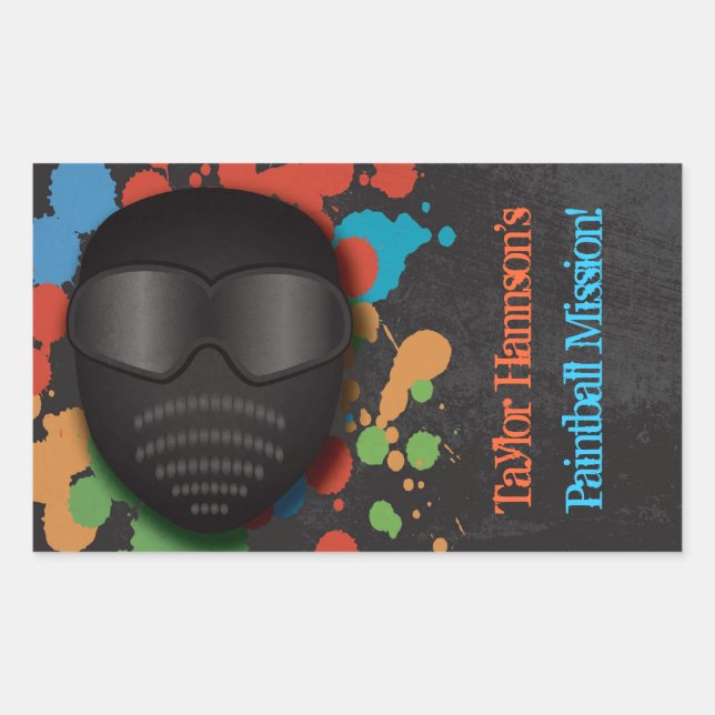 Stickers de fête d'anniversaire de Paintball color (Devant)