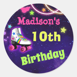 Stickers de fête d'anniversaire de patinage Tour o