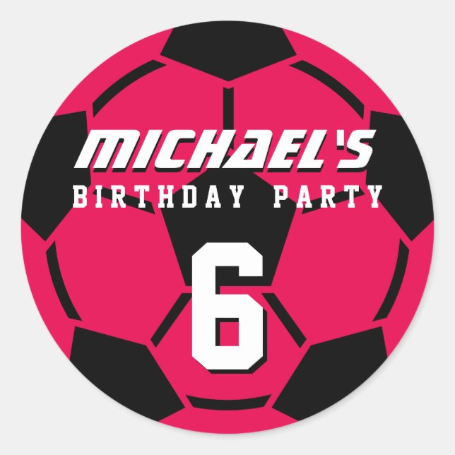 Stickers de fête d'anniversaire du bal de football (Devant)