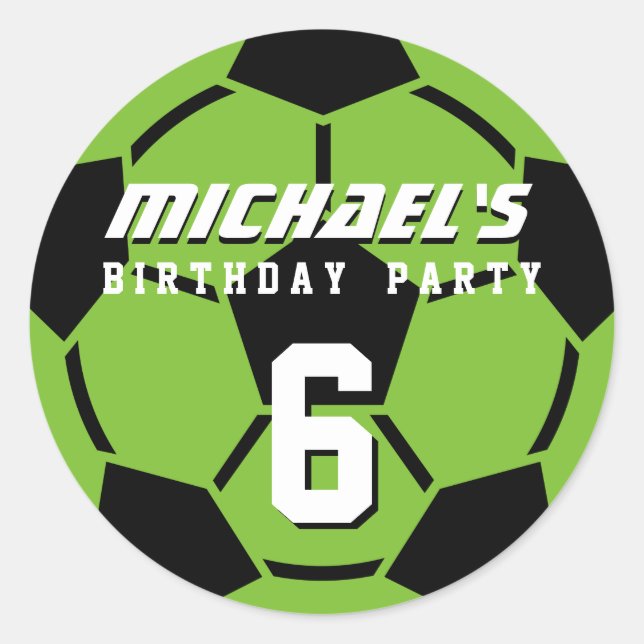 Stickers de fête d'anniversaire du bal de football (Devant)