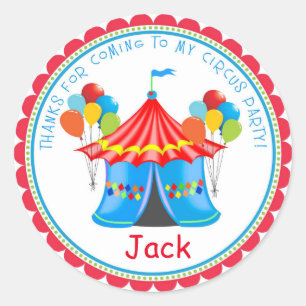 Stickers de fête d'anniversaire du Carnaval du cir