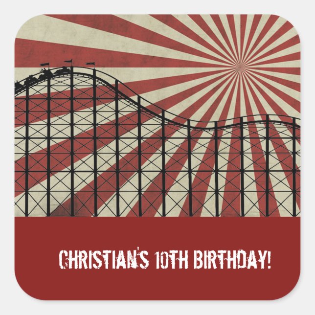 Stickers de fête d'anniversaire du parc d'attracti (Devant)