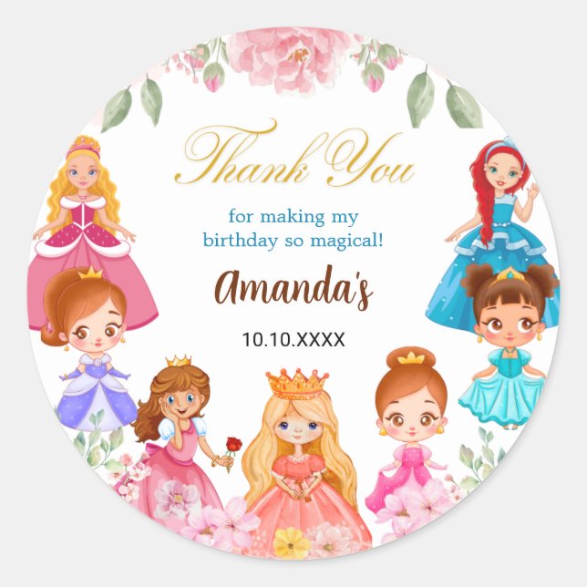 Stickers de fête d'anniversaire Princess Queen Éti (Devant)