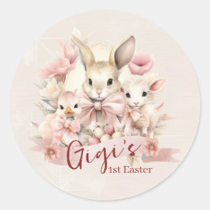 Stickers de fête de lapin, poussins et agneaux per