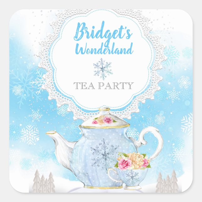 Stickers de fête de thé de Noël (Devant)